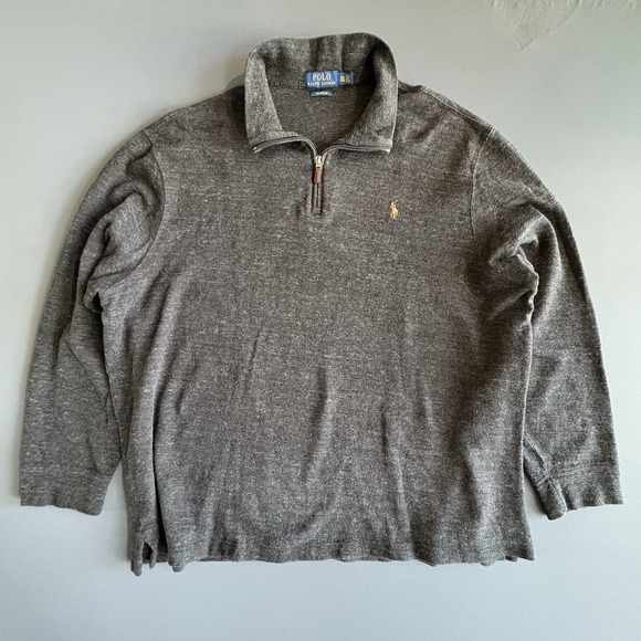 Polo‎ Ralph Lauren 1/4 Zip Sweater Men's Size XXL Pullover 100% Cotton Shirt - Picture 3 of 5